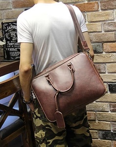 Fabricante y proveedor de bolsas de cuero para portátiles, bolsa de cuero genuino elegante de primera calidad para portátiles, para trabajo y viajes, con logotipo personalizado. - Product Image 4