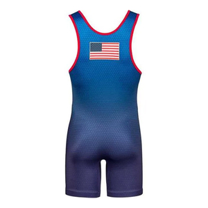 Trajes de compresión de lucha libre al por mayor con descuento, elásticos, duraderos, con costuras reforzadas, ajuste ceñido, petos de grappling con estampado frontal personalizado - Product Image 2