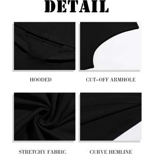 2025 hommes sans manches à capuche vêtements de sport 3D Hip Hop Style entraînement débardeurs pour l'entraînement musculaire Fitness et musculation - Product Image 6