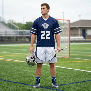 Custom Sublimated High Quality <b>Box</b> Reversible lacrosse Jerseys <b>for</b> Men American Football Jersey V Neck Short Sleeve Team Number - Product Image 2