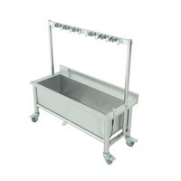 Équipement de nettoyage Support de piscine en acier inoxydable pour vadrouille Stockage mobile au sol pour la maison Hôtel Restaurant