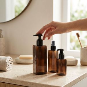Square PET Plastic 500ml Amber Lotion <b>Pump</b> <b>Bottle</b> for Shampoo Body Wash Packaging, Custom Logo OEM ODM, Vietnam Factory - Product Image 5
