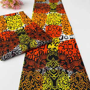 Nouveauté Nigeria : Tissu imprimé wax 100 % coton Grand Super Gold avec effet pailleté pour les dernières tendances de la mode Ankara - Product Image 1