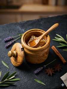 Pot à sel en bois compact avec couvercle sécurisé – Solution de rangement élégante pour cuisine, garde-manger, table à manger et aliments - Product Image 4