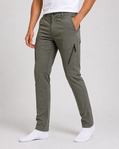 Pantalones con bolsillos con cremallera, tela de alta calidad, cremalleras resistentes, múltiples bolsillos utilitarios, perfectos para uso casual y al aire libre. - Product Image 5