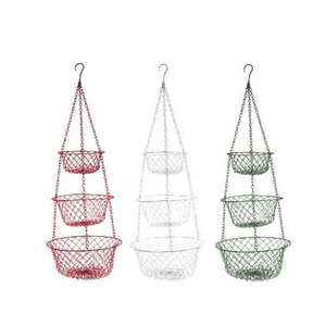 Cesta Colgante de Alambre Metálico para Cocina, Estante de Almacenamiento de 3 Niveles, Organizador de Frutas y Verduras - Product Image 1