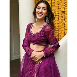 <b>Charming</b> Purple Leheriya Printed Georgette Festive Party Lehenga Choli for Special Occasions - Product Image 2