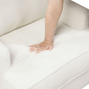 Poltrona Moderna Comfort in Ciniglia Beige con Gambe in Metallo Dorato e Base in Compensato Resistente per Arredamento Soggiorno - Product Image 5