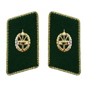 OEM de haute qualité : Écussons 3D, Écussons de col argentés, Écussons de col en tissu noir à motif feuille avec bouton plaqué et clip en laiton, Épingles de col personnalisées Ronpen - Product Image 5