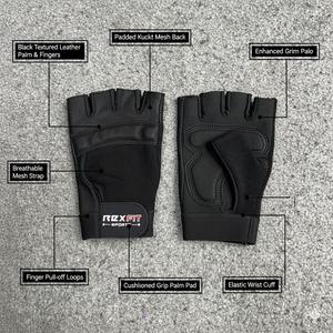 Guantes de gimnasio para entrenamiento pesado, guantes de gimnasio de medio dedo, guantes con soporte para muñeca, guantes transpirables para levantamiento de pesas de alta resistencia, unisex - Product Image 5
