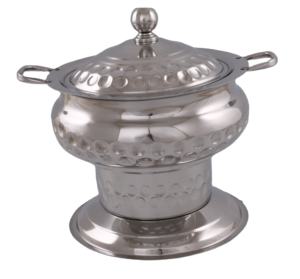 Conception martelée argent fini en acier inoxydable plat de chauffe-plat pour mariage et hôtel vaisselle S plat au prix de gros - Product Image 1