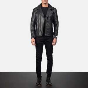 Raiden Black Leather <b>Biker</b> <b>Jacket</b> - Product Image 5