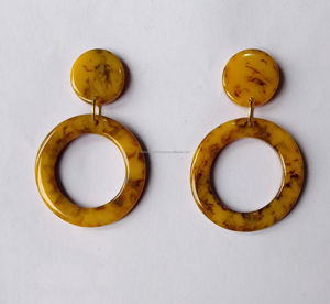 Pendiente clásico de lujo con forma de círculo superior, pendientes de gota geométricos a la moda de marfil, pendiente superior elegante, joyería para mujer - Product Image 2