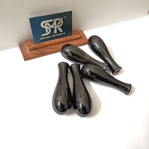 Mango de herramienta artesanal de cuerno de búfalo ecológico, liso, negro y redondeado para manualidades y trabajos de reparación. - Product Image 6