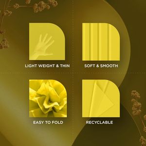 Sacchetti Regalo in Carta Velina Gialla 14x20 Pollici, Carta da Regalo Natalizia 150 Fogli per Decorazioni Festa - Confezioni Regalo per Matrimoni - Product Image 3