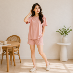 Ensemble de pyjama et de vêtements de détente pour femmes, 95% coton, 5% élasthanne, confortable et respirant, ensemble de pyjama pour femmes, vêtements de détente d'été - Product Image 1
