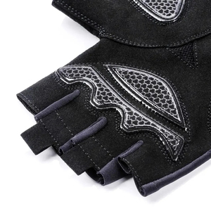 Gants de cyclisme demi-doigts gris et noir unisexe respirants confortables antidérapants pour sports d'été en plein air - Product Image 6