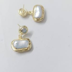 Wholesale Price Natural Pearl <b>Long</b> <b>Earrings</b> 3.5CM 925 Sterling <b>Silver</b> 18K Gold Plated Jewelry Bridal Pearl <b>Earrings</b> Gift for Her - Product Image 1