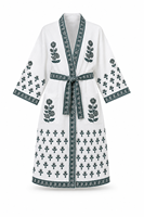 Peignoir Kimono en Coton Imprimé à la Main de Jaipur, Robe de Chambre Longue pour Femme, Peignoir de Demoiselle d'Honneur, Vêtement de Détente et de Nuit