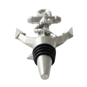 Bouchon de bouteille de vin durable, pièce unique, finition brillante, sur mesure, en argent, disponible comme bouchon de vin. - Product Image 4