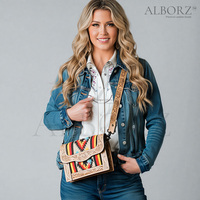 Sac à main unisexe en cuir de vachette véritable personnalisable, style bohème vintage, sac à bandoulière, sac fourre-tout d'hiver, tissu en coton, portable