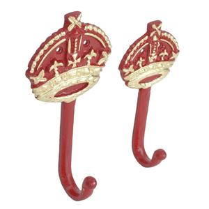 Crochet mural en métal de style vintage avec design couronne rouge, crochet simple pour manteau, résistant à la rouille, crochet décoratif, prix abordable - Product Image 6