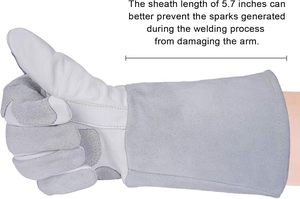 Guantes TIG resistentes al calor y al fuego, guantes para manipulación de animales para barbacoa con manga extra larga - Product Image 4