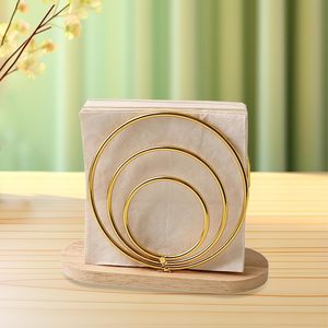 Porte-serviettes vertical doré, distributeur de mouchoirs pour pique-nique, buffet, table de dîner, cuisine, décoration de la maison, porte-serviettes circulaire en métal - Product Image 3