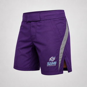 Pantalones Cortos de MMA Color Morado, Corte Regular, Estampado Digital, Tejido Transpirable de Poliéster/Algodón 140g, Unisex para Adultos, Ropa de Artes Marciales Mixtas - Product Image 4