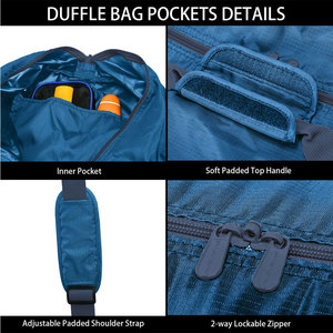 Sac de voyage de grande capacité, sac de sport avec compartiment à chaussures, logo personnalisé, fournisseur en gros - Product Image 6
