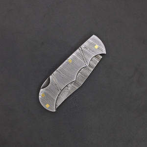 Couteau pliant compact en acier Damas, lame droite, allume-feu, étui en cuir, mini couteau de poche EDC, vente en gros OEM, 58HRC, pour l'extérieur - Product Image 4