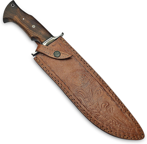 Handmade Bowie Knife with <b>Leather</b> Sheath Hunting Knife with Wood Handle - Product Image 2