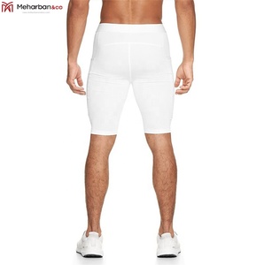 Fitness Shorts Elastic Waist Compression Tight Shorts Sports <b>Trousers</b> Gym Tight Compression Shorts Side Pocket - Product Image 3