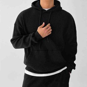 เสื้อฮู้ดผู้ชาย ผ้าฝ้ายผสมเนื้อนุ่ม สวมใส่สบายๆ ทุกวัน ทรงหลวม ใส่สบาย มีฮู้ด - Product Image 4