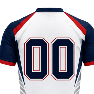 Ensemble d'uniformes de volley-ball respirants bleu marine et blanc pour adultes, maillot sublimé à manches longues et short, pour entraînement et compétition athlétique - Product Image 5
