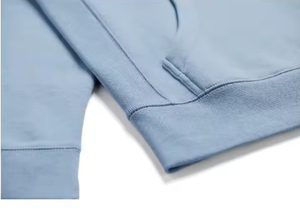 เสื้อฮู้ดสีฟ้าอ่อนสำหรับผู้ชาย ผ้าฝ้าย 100% เฟรนช์เทอร์รี่ ทรงลำลอง สีพื้น ใส่สบาย มีกระเป๋าหน้า - Product Image 3