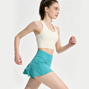 Wholesale High Waisted Tennis <b>Skirt</b> With Built In Shorts Women Plain Quick Dry Breathable Golf Skort Pocket Fitness - Product Image 5