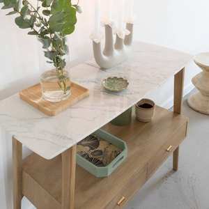 วานดานา เอลารา สเตลลาร์ โต๊ะคอนโซลไม้มะม่วงและหินอ่อน - Product Image 3