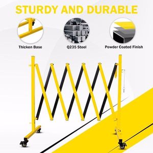 ประตูรั้วกั้นทางเข้าออกแบบพับเก็บได้ ขนาด 17 ฟุต ทำจากโลหะ ขยายได้ พร้อมล้อเลื่อน สำหรับใช้งานกลางแจ้ง - Product Image 2