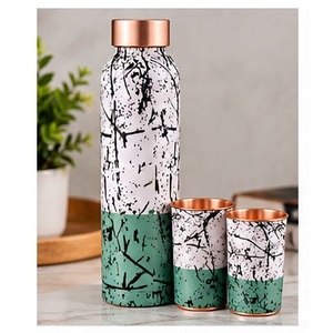 Modern Luxury Black Gold Marble <b>Copper</b> <b>Water</b> <b>Bottle</b> With Lid Portable Travel Drinkware - Product Image 6