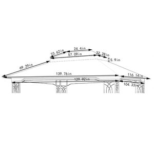 Outdoor Patio Double-Tiered Gazebo <b>Tent</b> Roof Top Cover 10x12 Ft Replacement <b>Canopy</b> Brown (Frame Not Included) - Product Image 6
