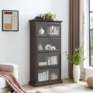 Vitrina de Vidrio de 4 Niveles para Sala de Estar, con Puertas Abatibles de Vidrio, para Exhibir Juguetes, Figuras y Coleccionables - Product Image 3