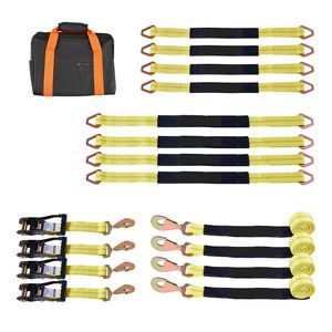 Kit Cinghie di Ancoraggio per Rimorchio con Bloccaruota, Gancio E-Track, Cinghia in PE, Resistenza alla Rottura 10009 Libbre, Carico di Lavoro 3333 Libbre - Product Image 1
