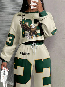 Conjunto Deportivo Moderno para Mujer, Talla Grande, Color Sólido, Ropa Urbana, 100% Algodón, Tejido Transpirable y Ecológico - Product Image 2