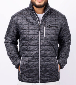 Daizen Star Men's Gray Puffer Jacket Stand Collar Zipper Closure Windproof Winter Casual Polyester Filling - Product Image 4