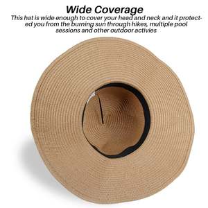 Sombrero de Sol Unisex de Ala Ancha de Algodón con Lazo Negro, Estilo Casual de Playa para Adultos, Color Sólido, Ajustable, para las Cuatro Estaciones, Vintage, de Lujo - Product Image 5