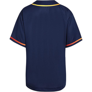 Unique <b>Navy</b> Blue Baseball Jersey with Gradient Piping Performance Team Sportswear Athletic Fit - Product Image 2