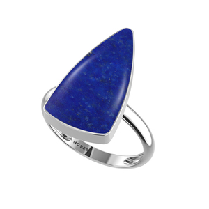 925 Sterling Silver <b>Ring</b> Bezel Setting <b>Lapis</b> <b>Lazuli</b> Gemstone Mix Shapes Classic Wedding Party Trendy Fashionable Unisex - Product Image 3