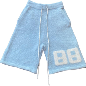 กางเกงขาสั้นไหมพรมขนปุยแบบมีเชือกผูกเอวทรงหลวมสำหรับผู้ชาย ฤดูร้อน รับผลิตตามสั่งพร้อมปักโลโก้จากโรงงาน - Product Image 1