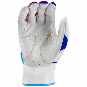 Guantes de Bateo de Béisbol de Cuero Genuino de Alta Calidad, Puño Corto, Transpirables, Ambidiestros, Cierre de Gancho y Bucle, Azul, Rosa, Amarillo - Product Image 4